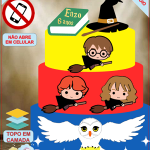 ARQUIVO de Corte Topo de Bolo Harry Potter - 06
