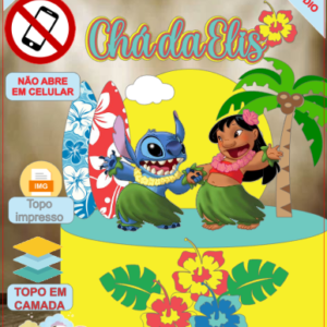 ARQUIVO de Corte Topo de Bolo Lilo e Stitch - 10