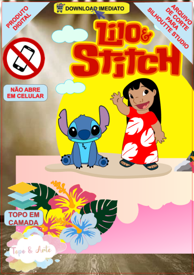 Arquivo De Corte Topo De Bolo Lilo E Stitch Topo Arte Sua Loja De Arquivos Digitais De