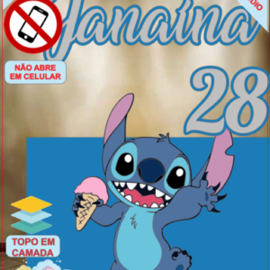 ARQUIVO de Corte Topo de Bolo Stitch - 13