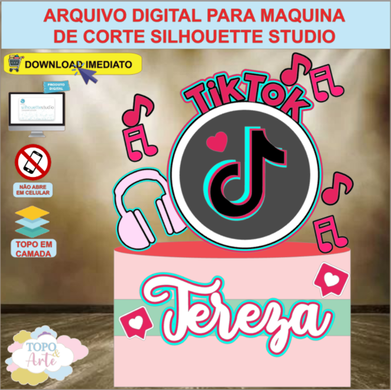 ARQUIVO de Corte Topo de Bolo Rede Social TikTok - 07
