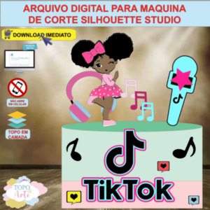 ARQUIVO de Corte Topo de Bolo Rede Social TikTok Menina - 04