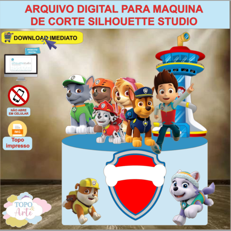 ARQUIVO de Corte Topo de Bolo Patrulha Canina - 07