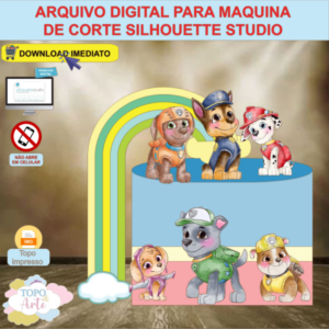 ARQUIVO de Corte Topo de Bolo Patrulha Canina Aquarela - 03
