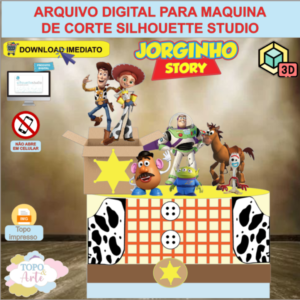ARQUIVO de Corte Topo de Bolo Toy Story com Caixa 3D  - 01