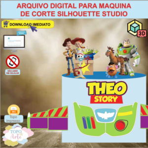 ARQUIVO de Corte Topo de Bolo Toy Story com Caixa 3D - 04
