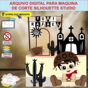 ARQUIVO de Corte Topo de Bolo Cordel Encantado com Sanfona 3D - 15