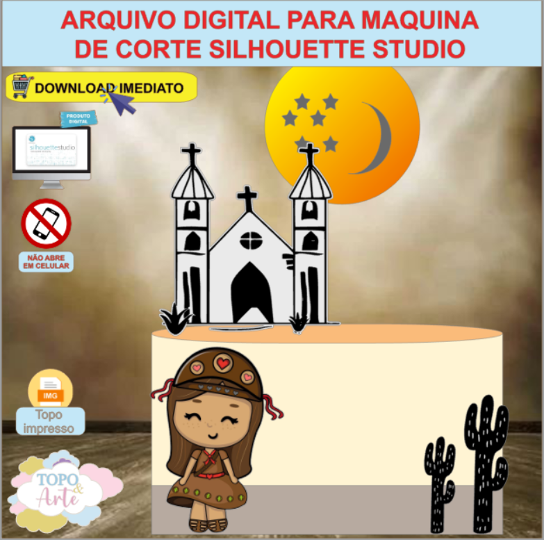 ARQUIVO de Corte Topo de Bolo Maria Bonita - 02