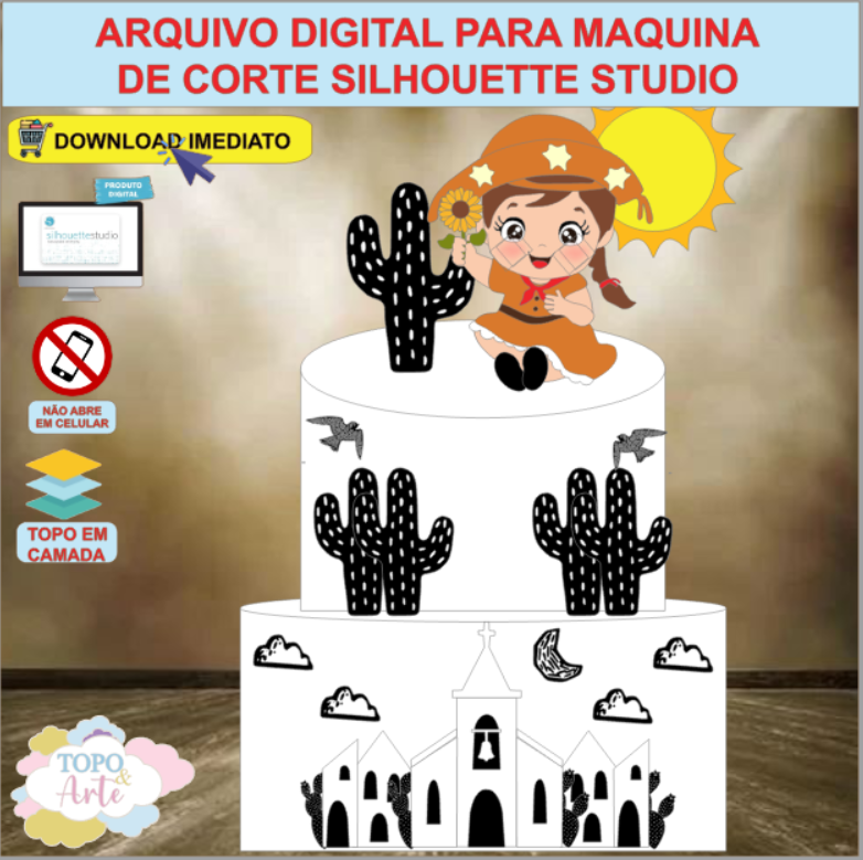ARQUIVO de Corte Topo de Bolo Maria Bonita - 06