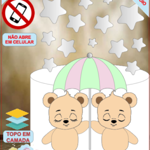 ARQUIVO de Corte Topo de Bolo Cha Revelação Bebe Urso Ursinho - 27