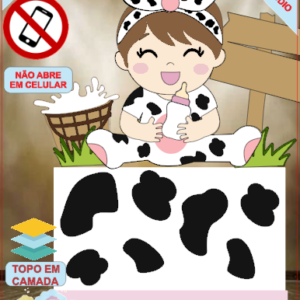 ARQUIVO de Corte Topo de Bolo Vaca Vaquinha Menina Eu Amo Tete - 13