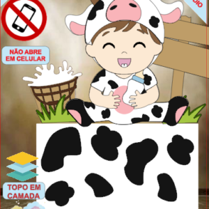 ARQUIVO de Corte Topo de Bolo Vaca Vaquinha Menino Eu Amo Tete - 12