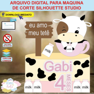 ARQUIVO de Corte Topo de Bolo Vaca Vaquinha na Xicara - 08