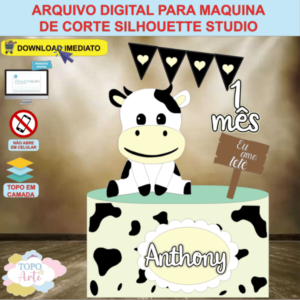 ARQUIVO de Corte Topo de Bolo Vaca Vaquinha - 07