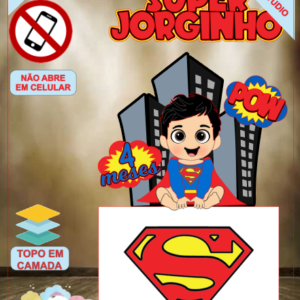 ARQUIVO de corte Topo de bolo Super Man Cute 01