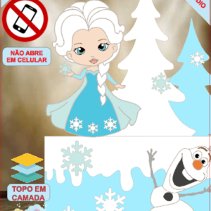 ARQUIVO de Corte Topo de Bolo Frozen Anna, Elsa, Sven - 13