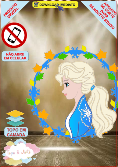 ARQUIVO de Corte Topo de Bolo Frozen Anna, Elsa, Sven - 15