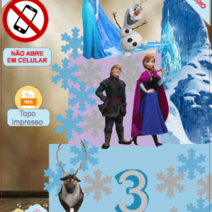 ARQUIVO de Corte Topo de Bolo Frozen Anna, Elsa, Sven - 16