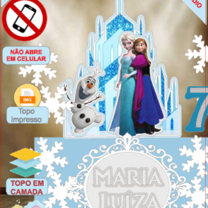 ARQUIVO de Corte Topo de Bolo Frozen Anna, Elsa, Sven - 17