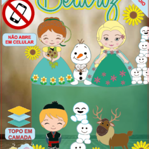 ARQUIVO de Corte Topo de Bolo Frozen Anna, Elsa, Sven - 18