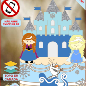 ARQUIVO de Corte Topo de Bolo Frozen Anna, Elsa, Sven - 21