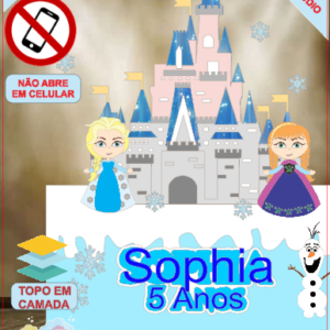 ARQUIVO de Corte Topo de Bolo Frozen Anna, Elsa, Sven - 23