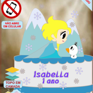 ARQUIVO de Corte Topo de Bolo Frozen Anna Elsa Sven Kristoff - 06