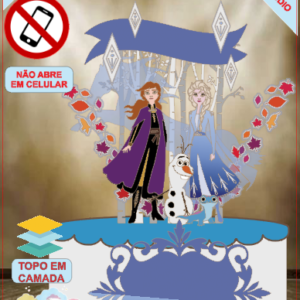 ARQUIVO de Corte Topo de Bolo Frozen Anna Elsa Sven Kristoff - 08