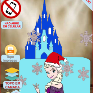 ARQUIVO de Corte Topo de Bolo Frozen Anna Elsa de Natal - 10