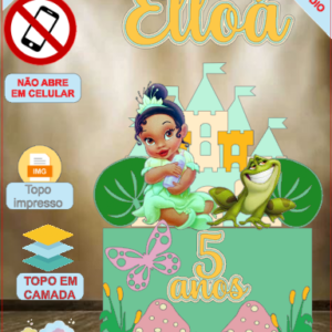ARQUIVO de Corte Topo de Bolo A Princesa e o Sapo -12