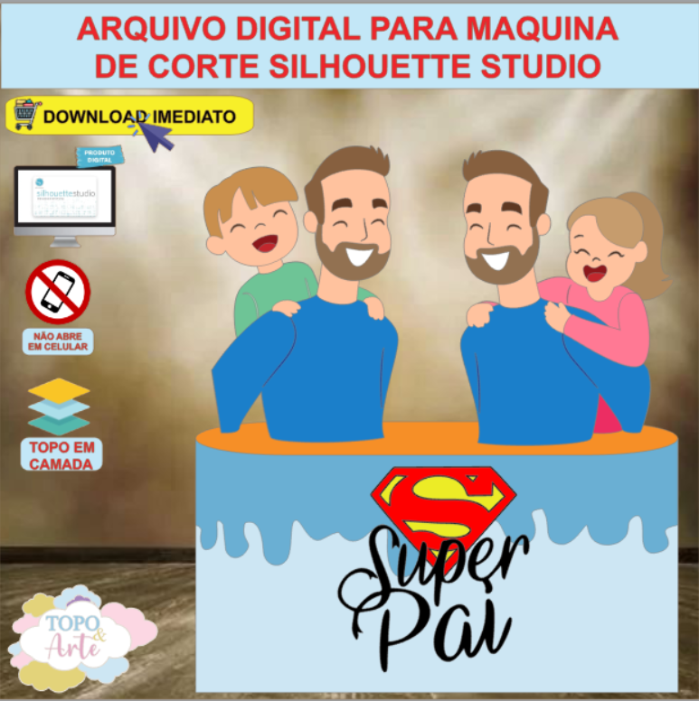 ARQUIVO de Corte Topo de Bolo Feliz Dia dos Pais - 13