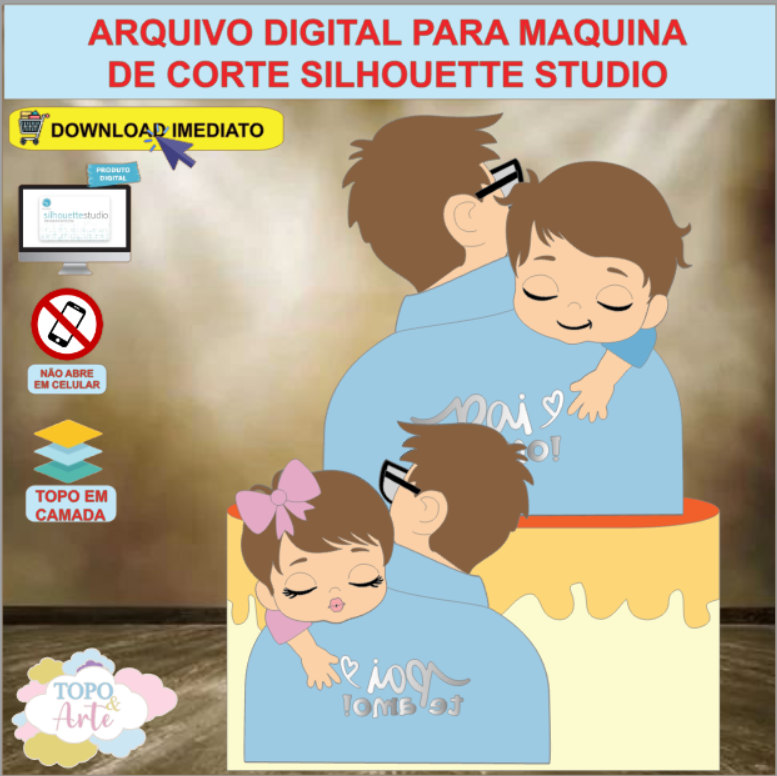 ARQUIVO de Corte Topo de Bolo Feliz Dia dos Pais - 14