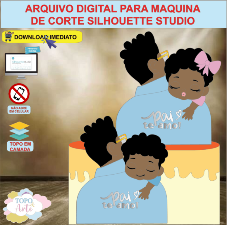 ARQUIVO de Corte Topo de Bolo Feliz Dia dos Pais - 15