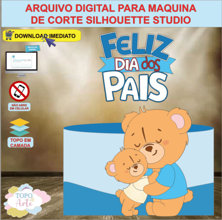 ARQUIVO de Corte Topo de Bolo Feliz Dia dos Pais - 17