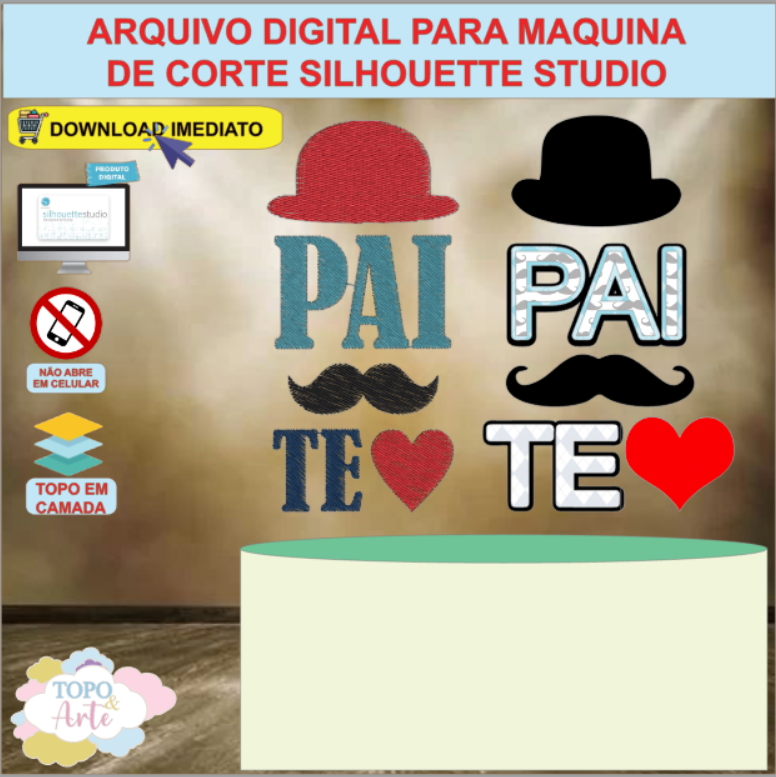 ARQUIVO de Corte Topo de Bolo Feliz Dia dos Pais - 02