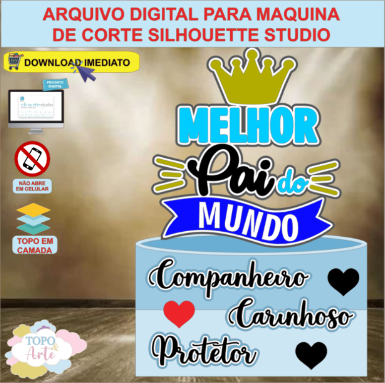 ARQUIVO de Corte Topo de Bolo Feliz Dia dos Pais - 04