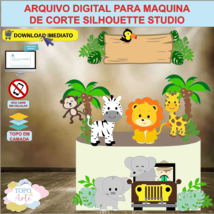 ARQUIVO de Corte Topo de Bolo Safari - 15