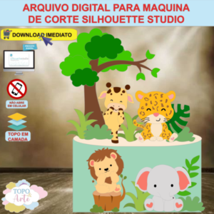 ARQUIVO de Corte Topo de Bolo Safari - 14