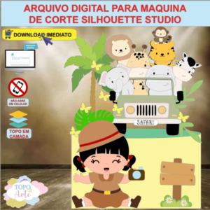 ARQUIVO de Corte Topo de Bolo Safari Menina - 19