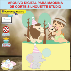 ARQUIVO de Corte Topo de Bolo Safari Menina - 20