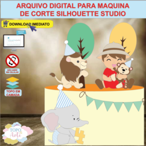 ARQUIVO de Corte Topo de Bolo Safari Menino - 21