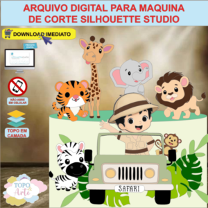 ARQUIVO de Corte Topo de Bolo Safari Menino - 23