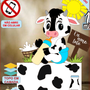 ARQUIVO de Corte Topo de Bolo Vaca Vaquinha Eu Amo Tete - 18
