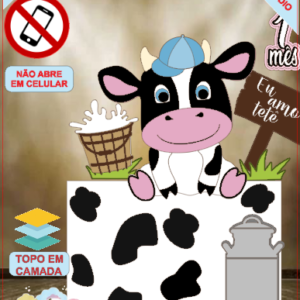 ARQUIVO de Corte Topo de Bolo Vaca Vaquinha Eu Amo Tete - 19