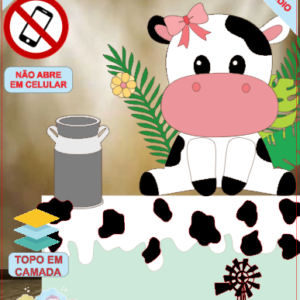 ARQUIVO de Corte Topo de Bolo Vaca Vaquinha Eu Amo Tete - 23