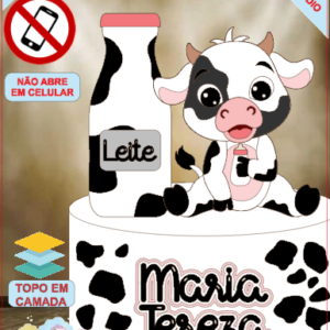 ARQUIVO de Corte Topo de Bolo Vaca Vaquinha Eu Amo Tete - 25