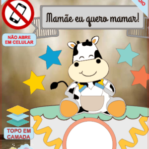 ARQUIVO de Corte Topo de Bolo Vaca Vaquinha Eu Amo Tete - 26