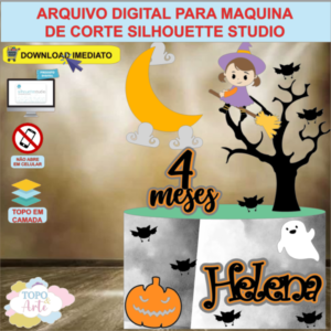 ARQUIVO de Corte Topo de Bolo Halloween Dia das Bruxas - 34