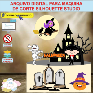 ARQUIVO de Corte Topo de Bolo Halloween Dia das Bruxas Dracula - 27