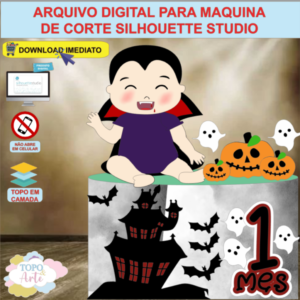 ARQUIVO de Corte Topo de Bolo Halloween Menino - 22